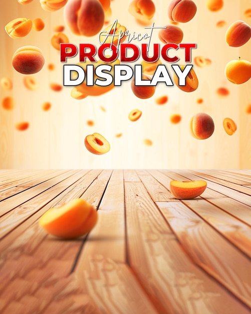 PSD modelo de fundo de vitrine de produto para damasco