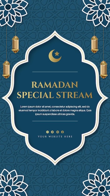 Modelo de fundo islâmico do Ramadã para design de histórias do Instagram