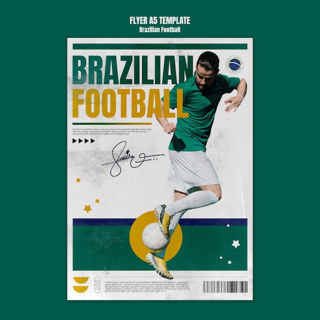 PSD modelo de futebol brasileiro de design plano