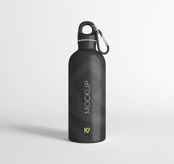 Modelo de garrafa de água esportiva minimalista