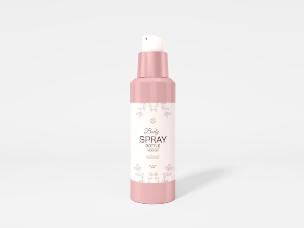 Modelo de garrafa de spray corporal de metal brilhante