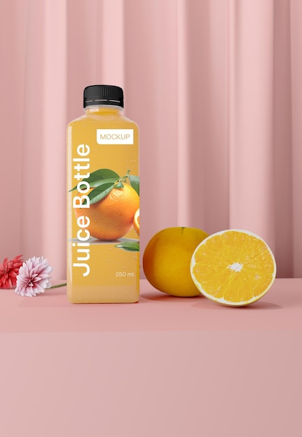 Modelo de garrafa de sumo de laranja