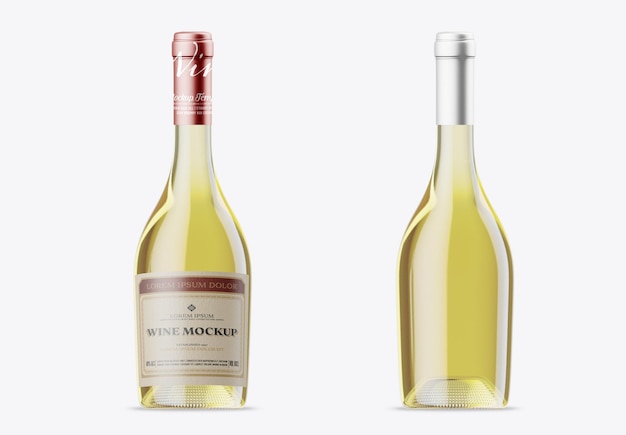 Modelo de garrafa de vinho branco