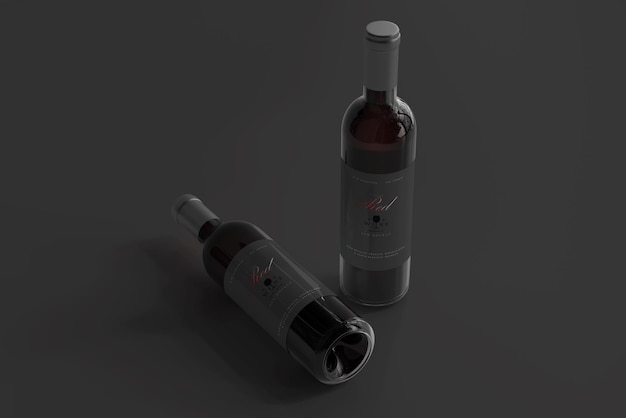 Modelo de garrafa de vinho vermelho