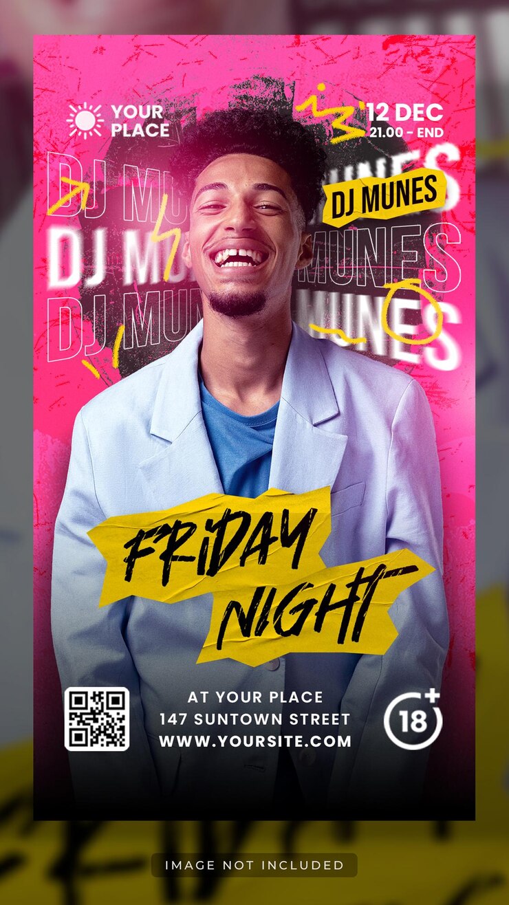 PSD modelo de história de mídia social de folheto de evento de festa de dj do clube