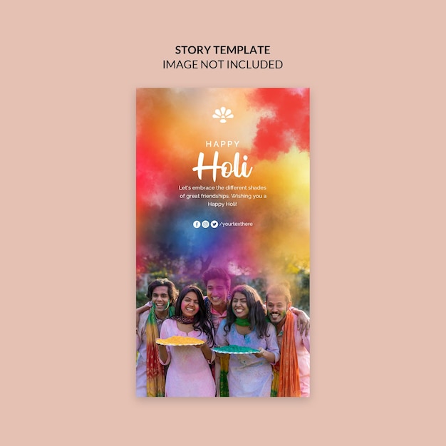 Modelo de história de mídia social holi 02