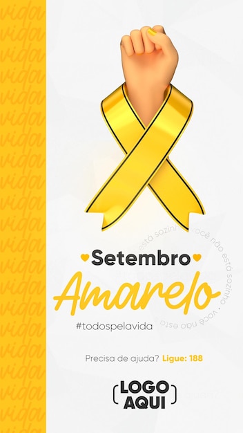 PSD modelo de história de mídia social setembro amarelo