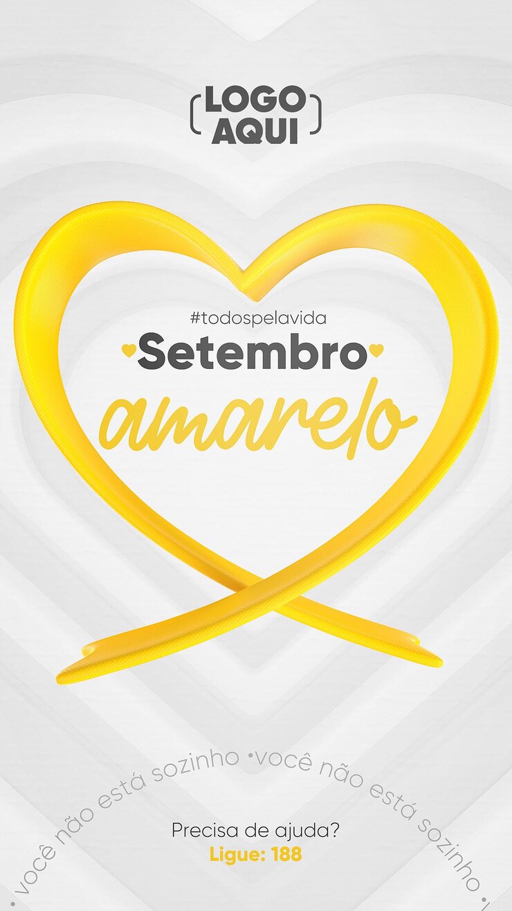PSD modelo de história de mídia social setembro amarelo