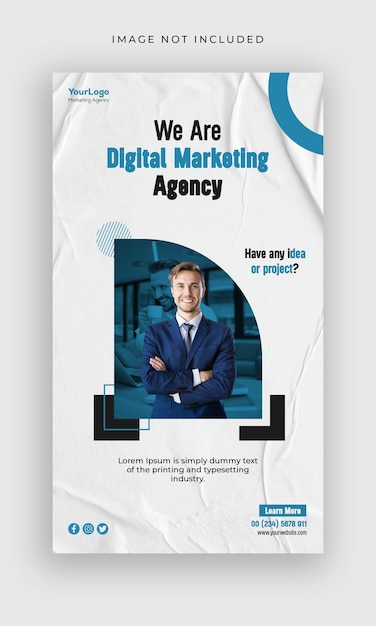 Modelo de história do instagram de agência de marketing digital