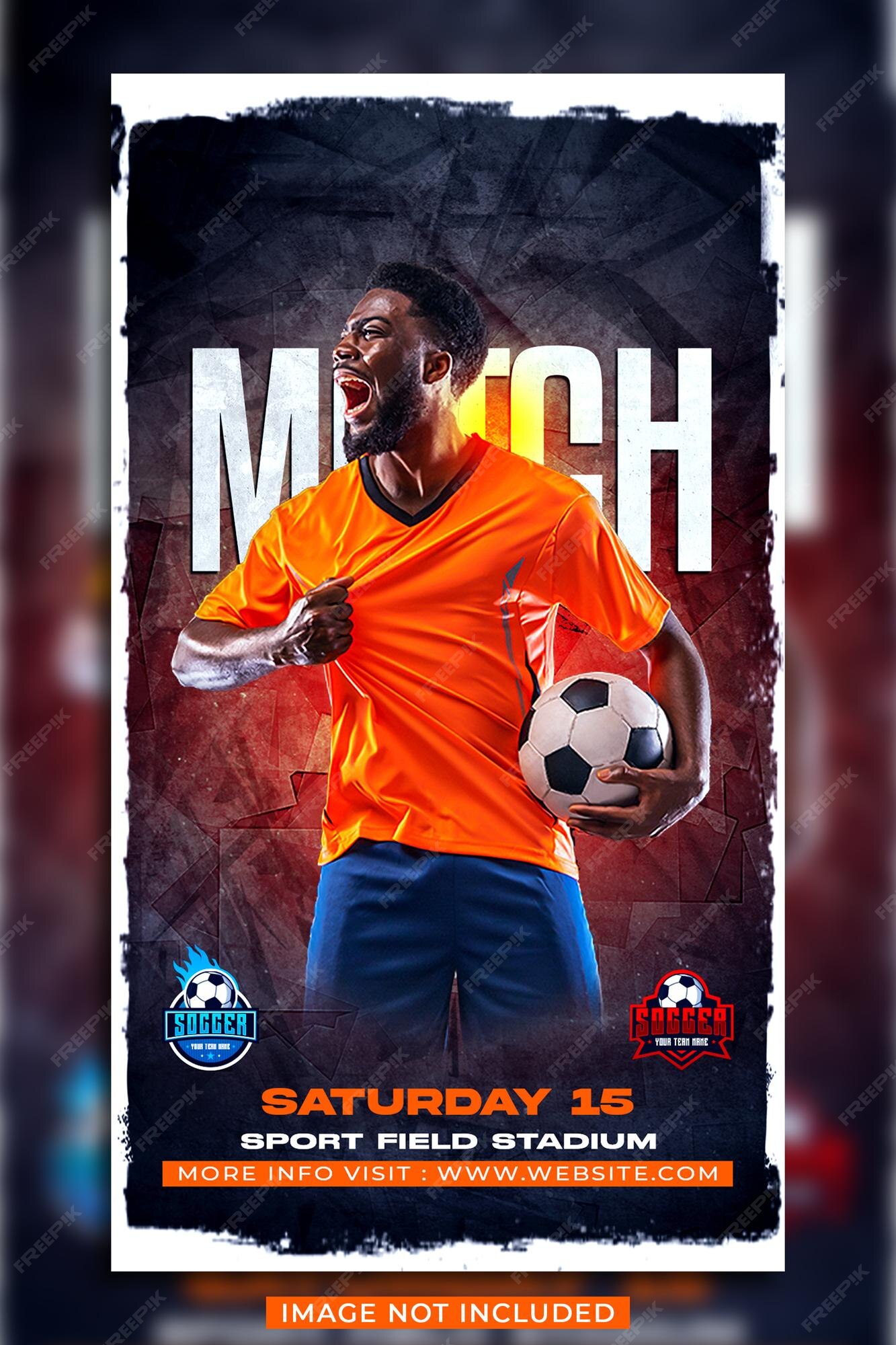 Jogo de Futebol - Modelo de Flyer PSD Grátis + Capa do Facebook + Post do  Instagram. - 10022238