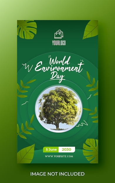 PSD modelo de história do instagram do dia mundial do meio ambiente