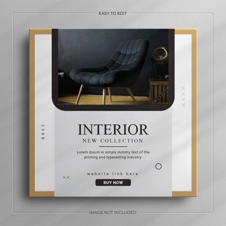 Modelo de história instagram com design de interiores mínimo