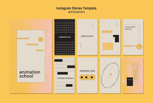 Modelo de histórias de animação instagram