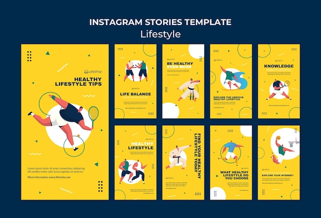 Modelo de histórias de estilo de vida no Instagram