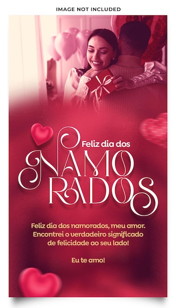 Modelo de histórias de feliz dia dos namorados