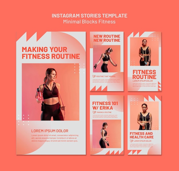 PSD modelo de histórias de instagram de fitness