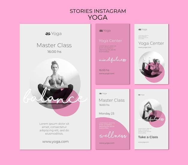 Modelo de histórias de instagram de ioga