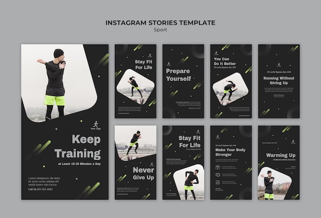 PSD modelo de histórias de instagram de treinamento físico