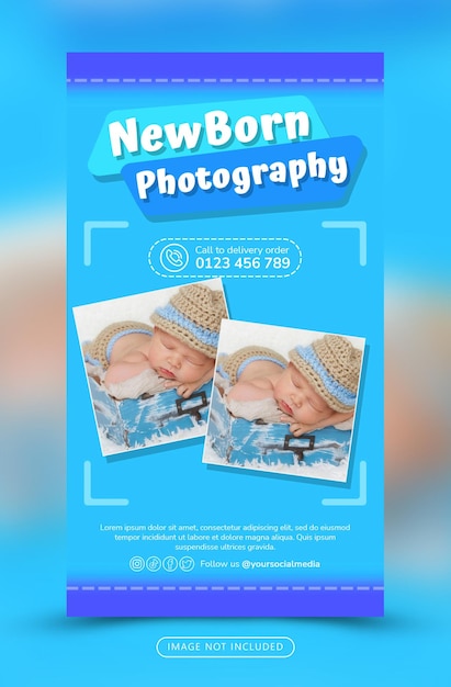 Modelo de histórias de mídia social de promoção de fotografia de bebê