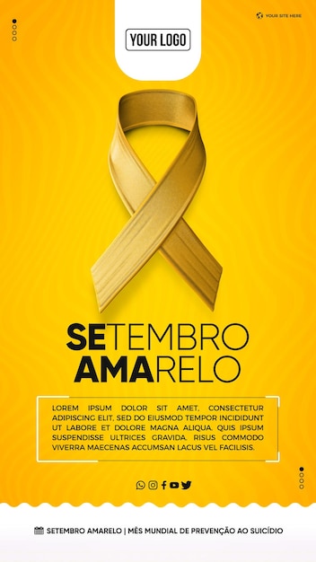 Modelo de histórias de mídia social de setembro amarelo