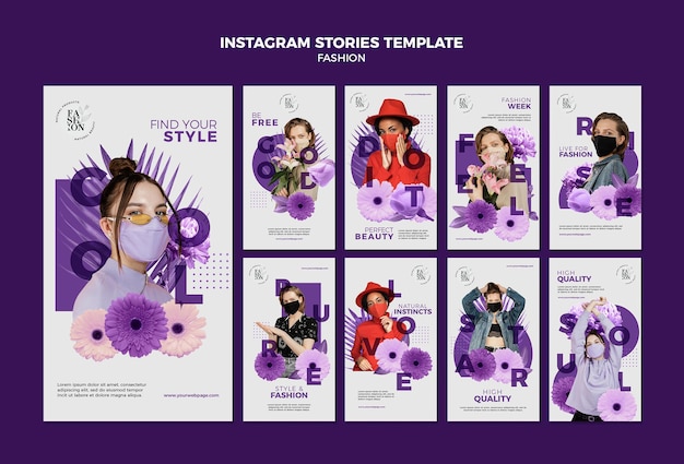 PSD modelo de histórias de moda no instagram