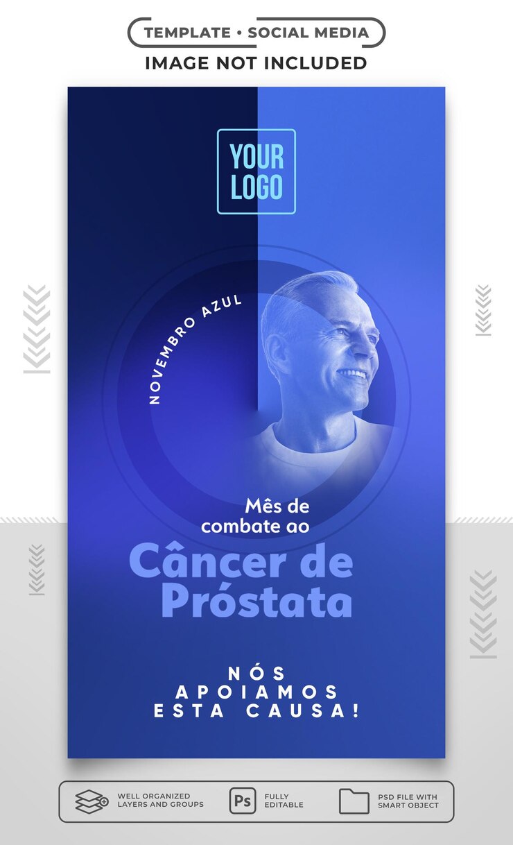 PSD modelo de histórias do instagram contra o câncer de próstata