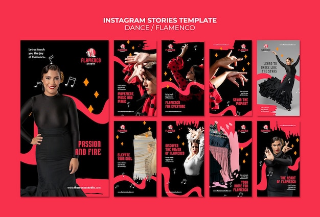 PSD modelo de histórias do instagram de dança de design gordo