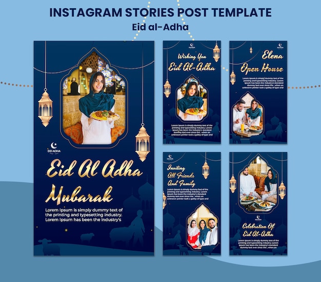 PSD modelo de histórias do instagram de design eid al-adha