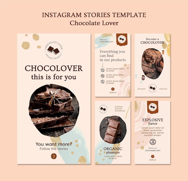 Modelo de histórias do Instagram para amantes de chocolate