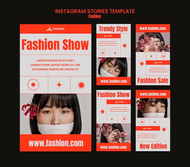 PSD modelo de histórias do instagram para desfile de moda