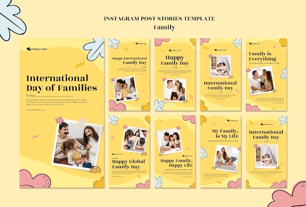Modelo de histórias do Instagram para o dia da família
