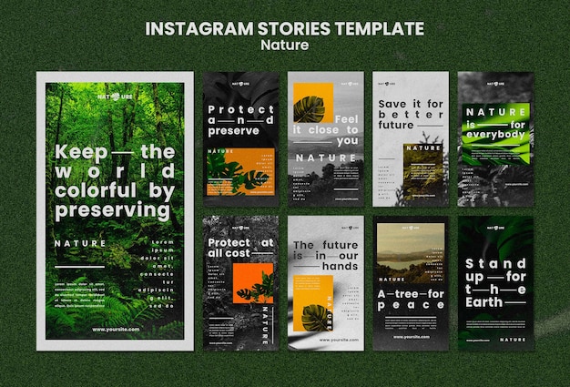 PSD modelo de histórias do instagram para preservação da natureza