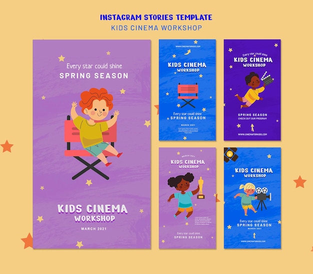 PSD modelo de histórias instagram de cinema infantil