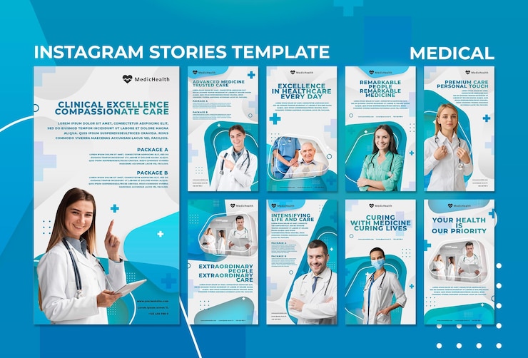 PSD modelo de histórias médicas instagram