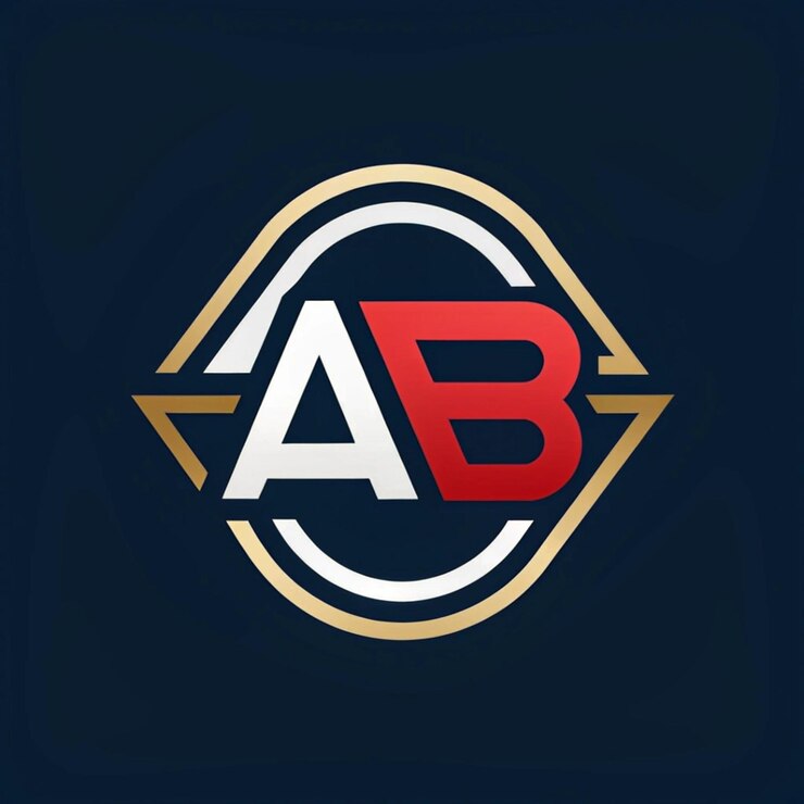 PSD modelo de ícone vetorial de design de logotipo ab com fundo branco