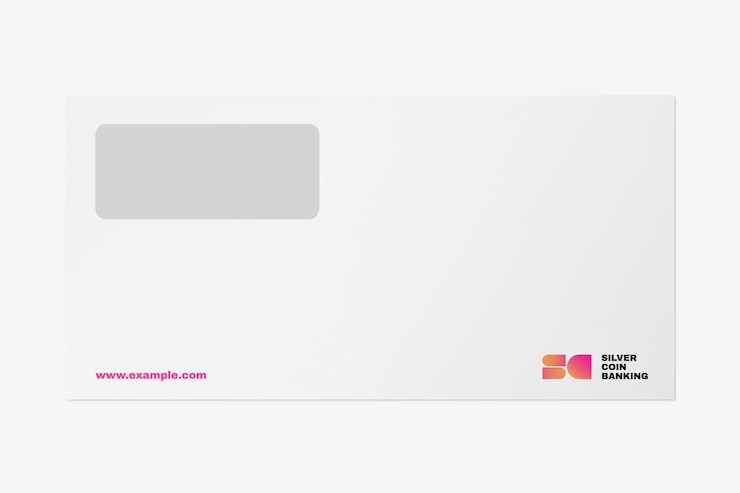 PSD modelo de identidade corporativa em envelope branco