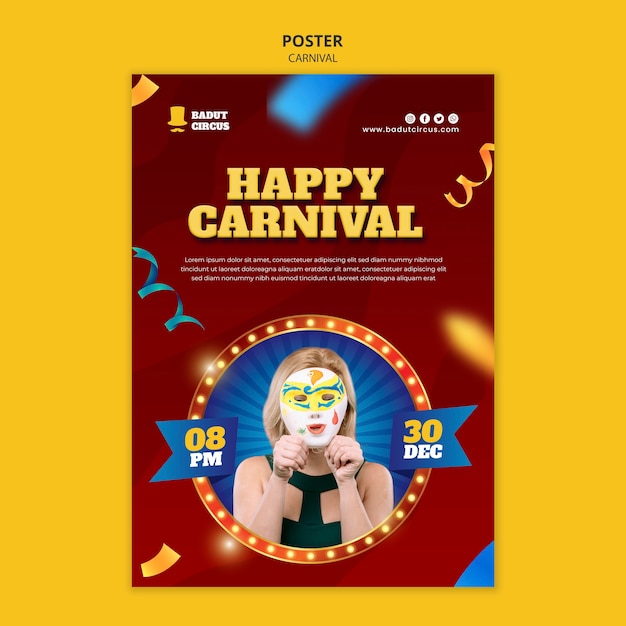 Modelo de impressão de carnaval festivo
