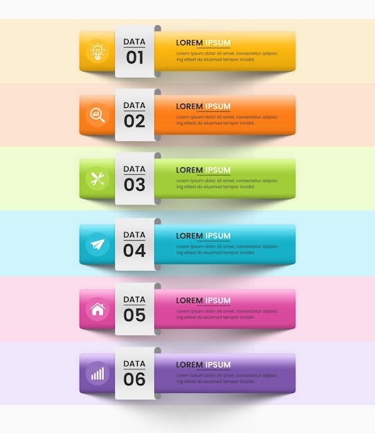 Modelo de infografia de dados coloridos