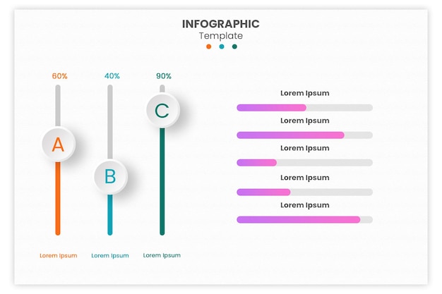 modelo de infografia de deslizamento em percentagem
