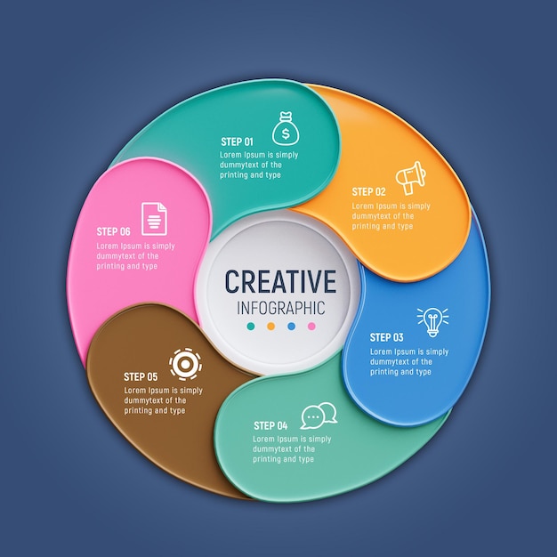 PSD modelo de infográficos de negócios 3d