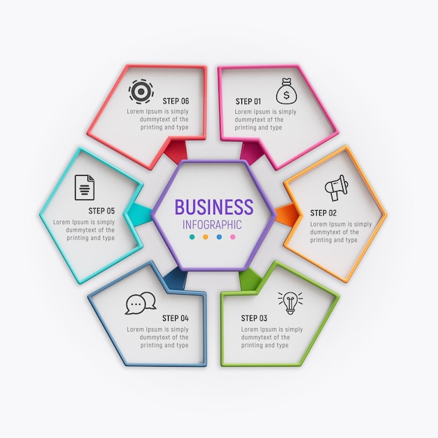 PSD modelo de infográficos de negócios 3d