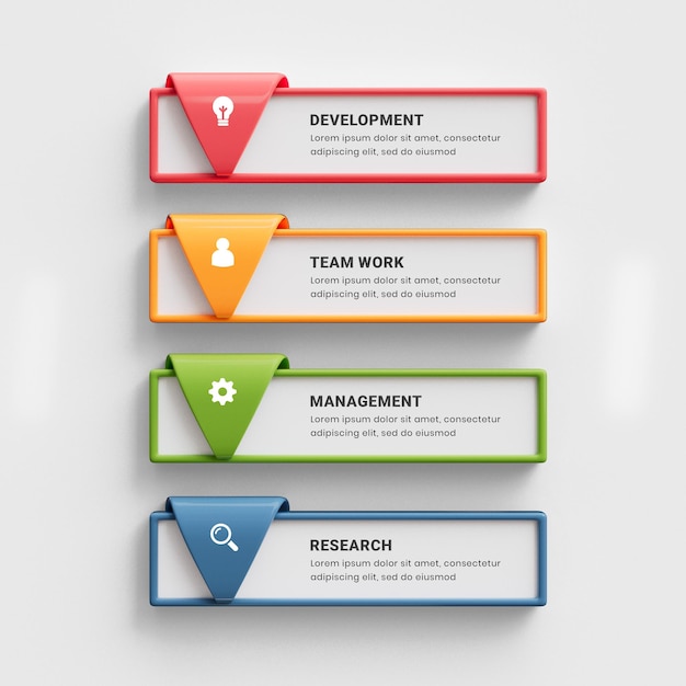 PSD modelo de infográficos de negócios 3d