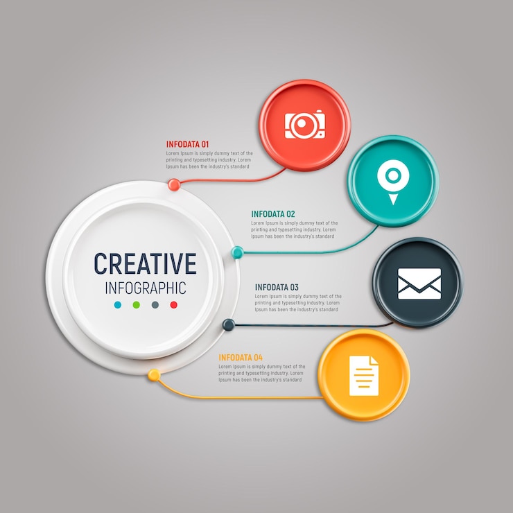 PSD modelo de infográficos de negócios 3d