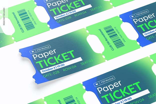 Modelo de ingressos de papel, close-up