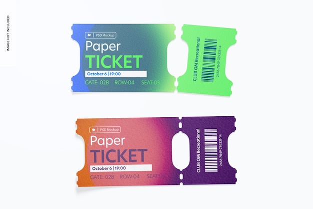 PSD modelo de ingressos de papel