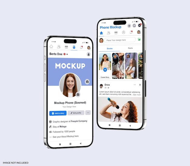 Modelo de interface de aplicativo de mídia social em smartphone