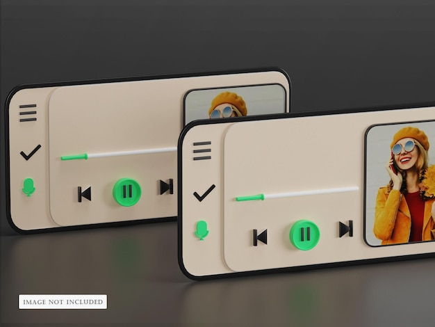 Modelo de interface de canção do leitor de música PSD