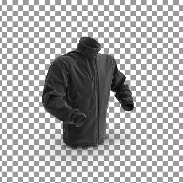 PSD modelo de jaqueta 3d psd em fundo isolado e transparente