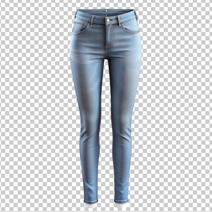 PSD modelo de jeans magros 3d em fundo transparente