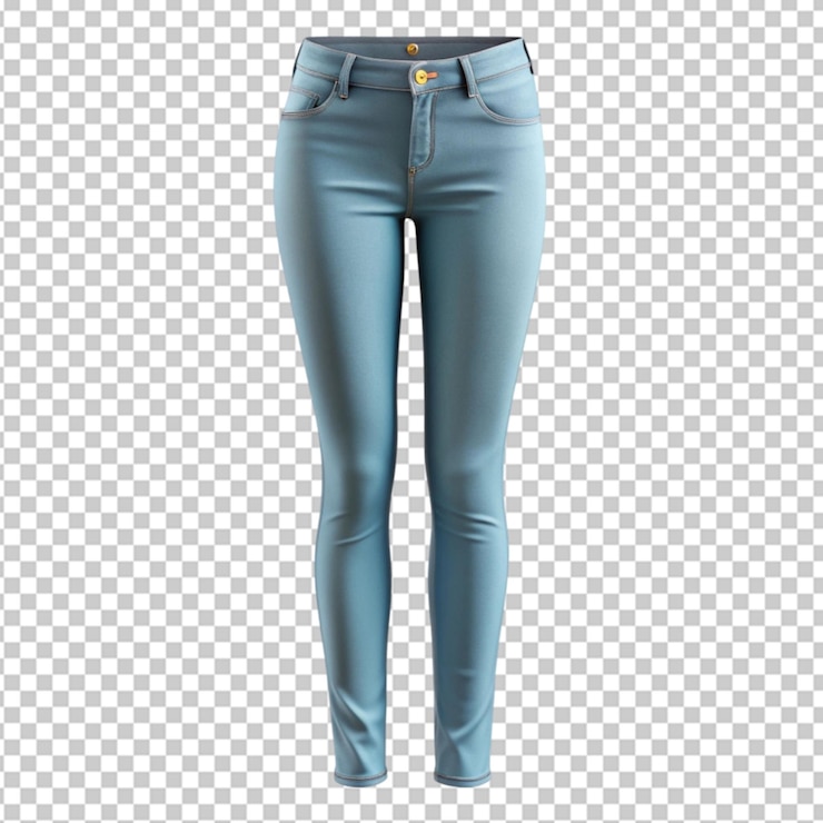 PSD modelo de jeans magros 3d em fundo transparente